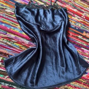 Elegant Black Satin Slip Dress